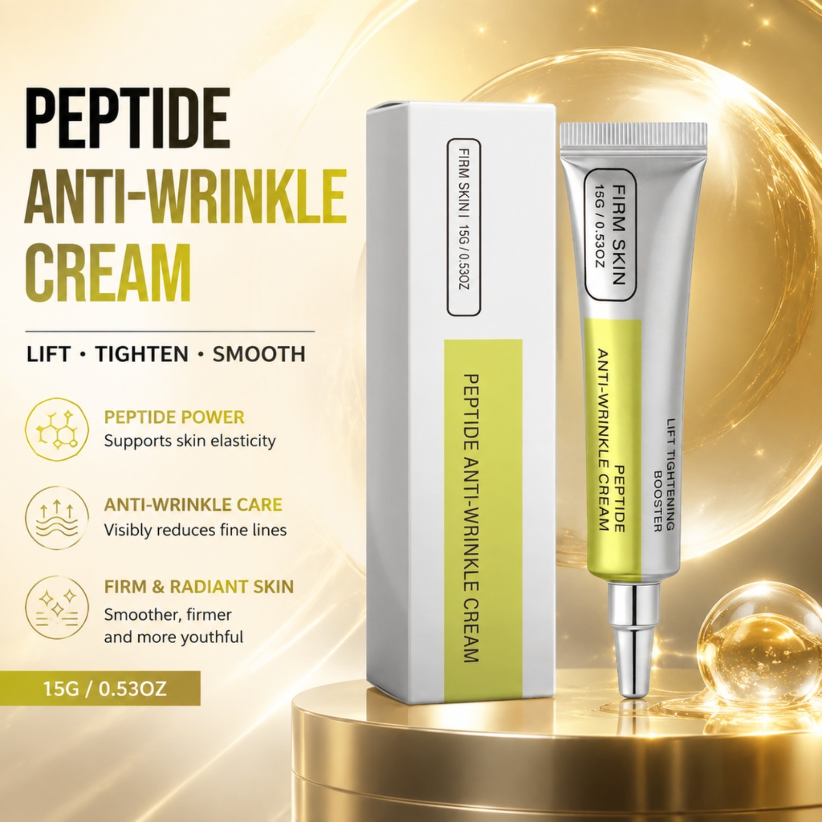 Eye Cream Peptide - Creme Facial com Retinol e Peptídeos: