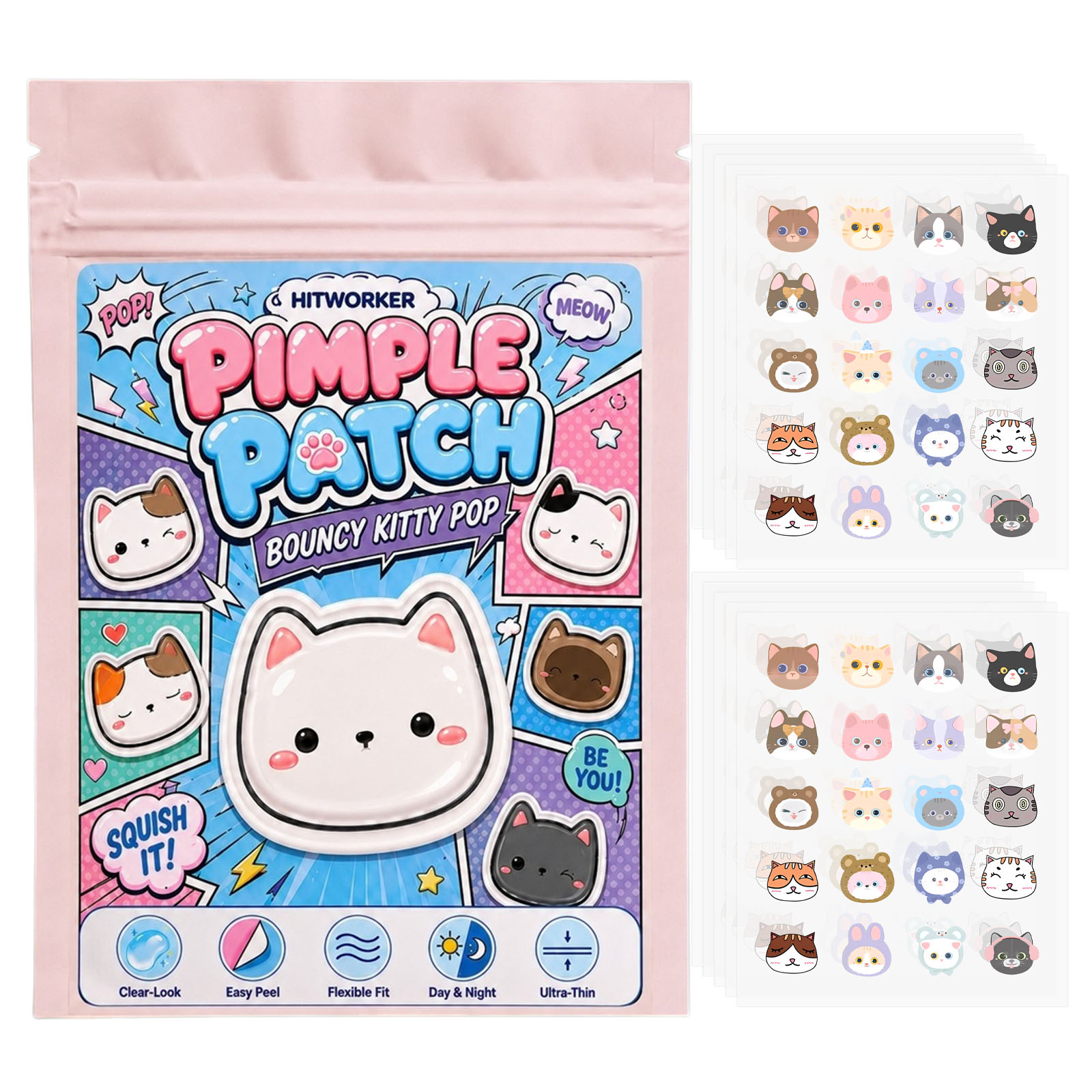 Hydrocolloid Acne Patch - 100 Adesivos de Pimple Patch de