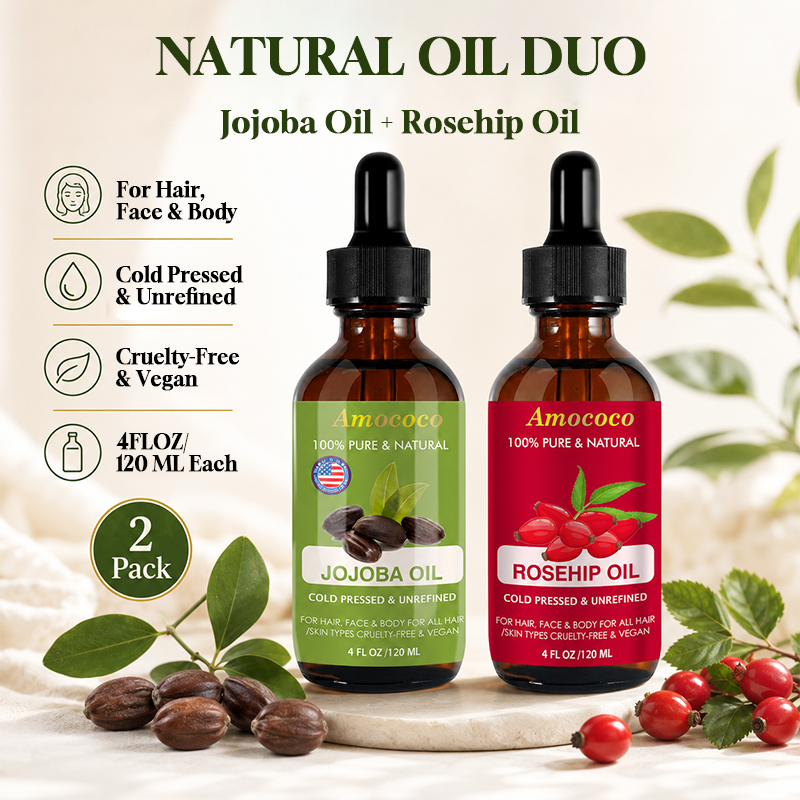 Face Oil Rosehip - Amococo 2pcs Óleo de Jojoba e