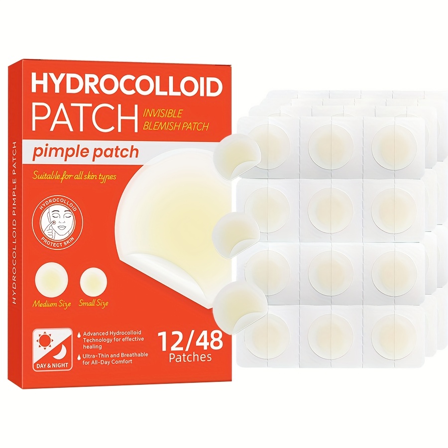 Hydrocolloid Acne Patch - 48 PCS Patches hidrocolóides para acne