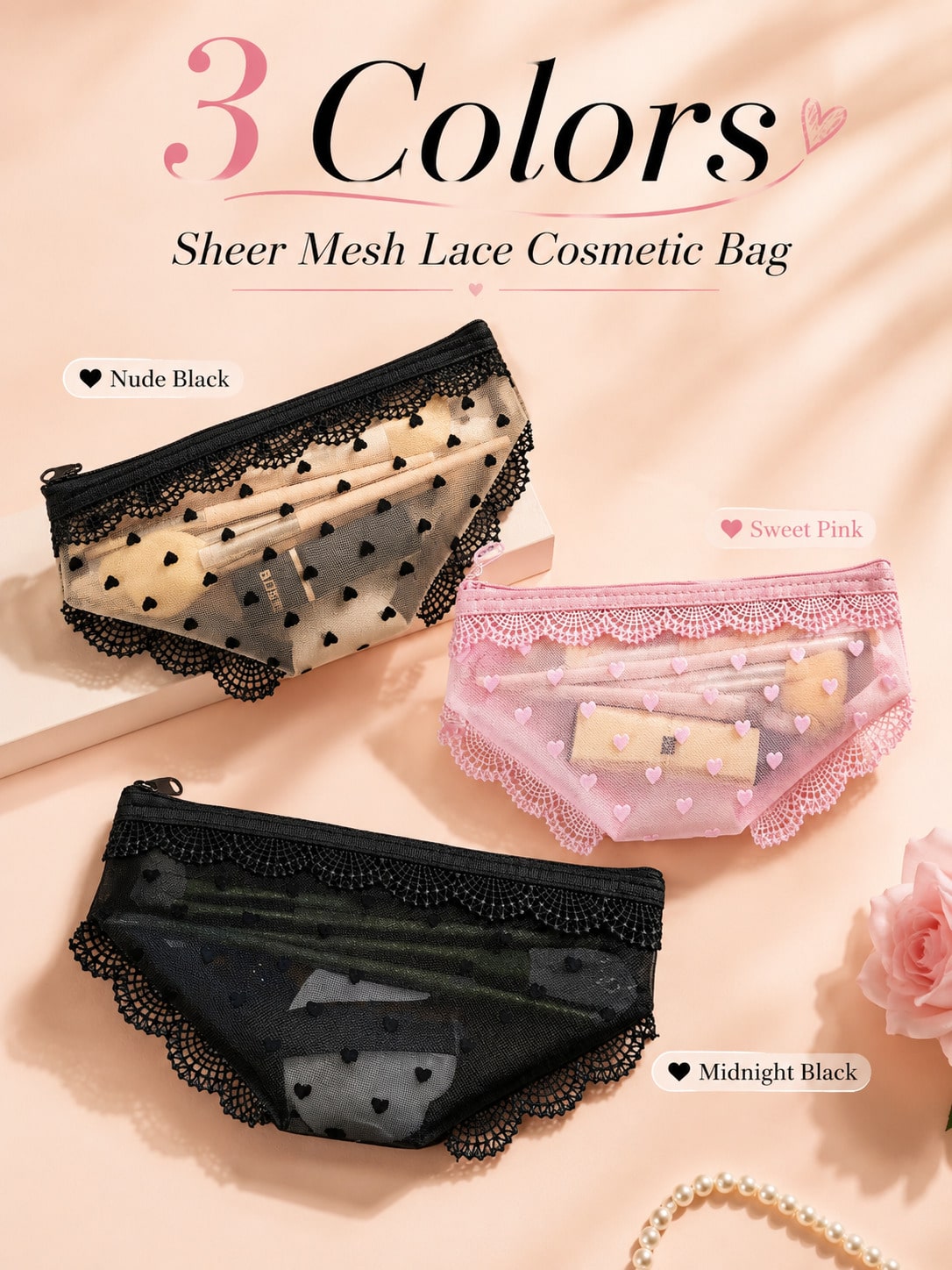 Skincare B Erl - Bolsa de maquiagem transparente e sexy