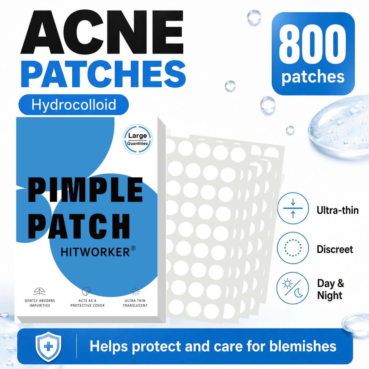 800 Adesivos Hidrocoloides par - Hydrocolloid Acne Patch avaliação e preço