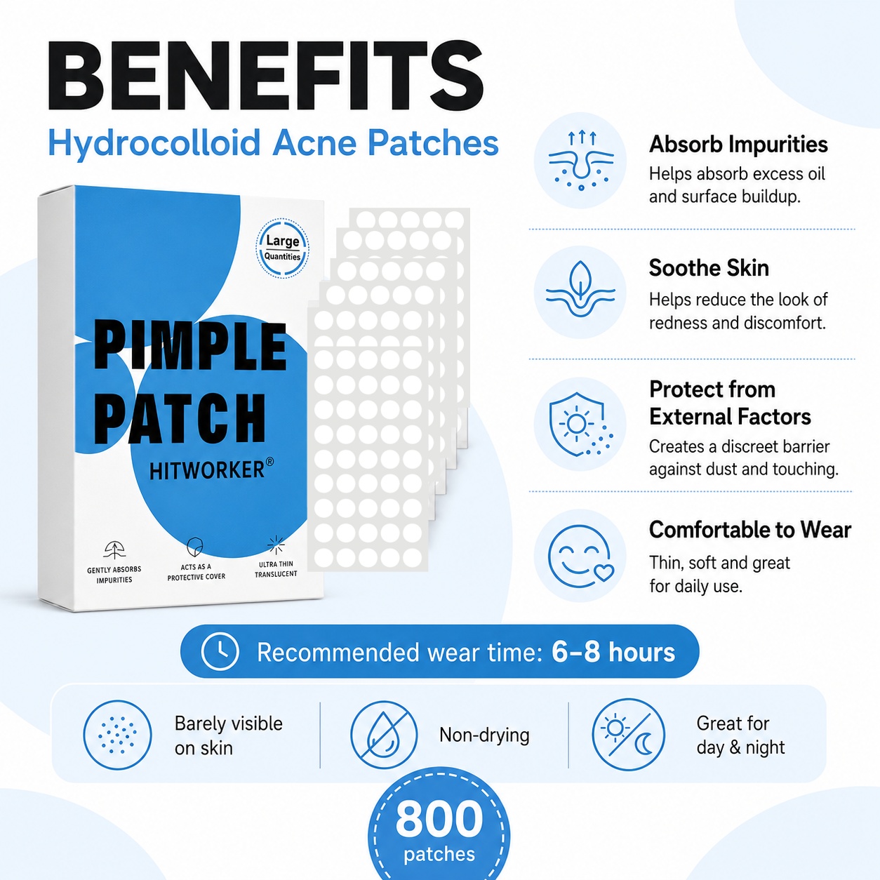 800 Adesivos Hidrocoloides par - Hydrocolloid Acne Patch avaliação e preço