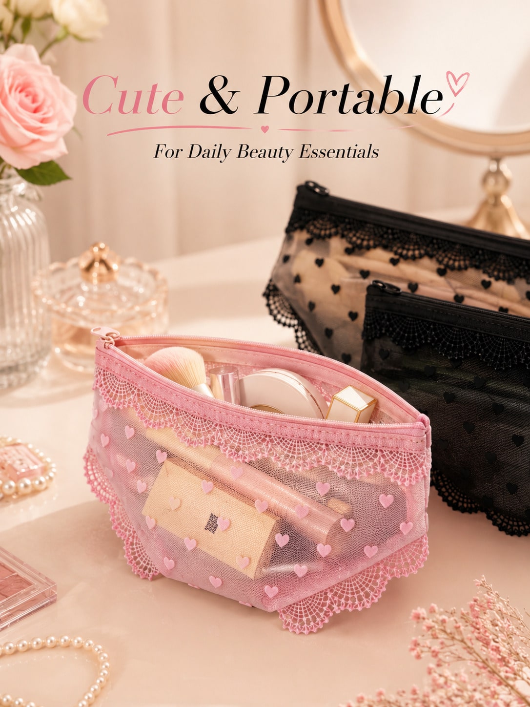 Bolsa de maquiagem transparent - Skincare B Erl avaliação e preço