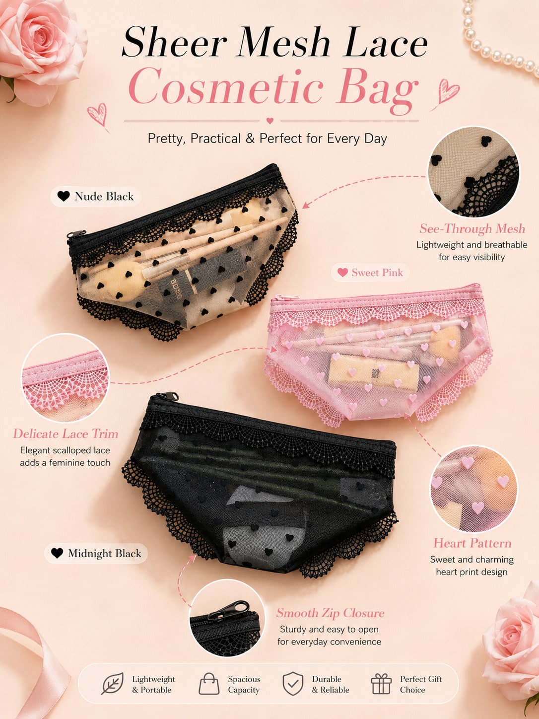 Bolsa de maquiagem transparent - Skincare B Erl avaliação e preço